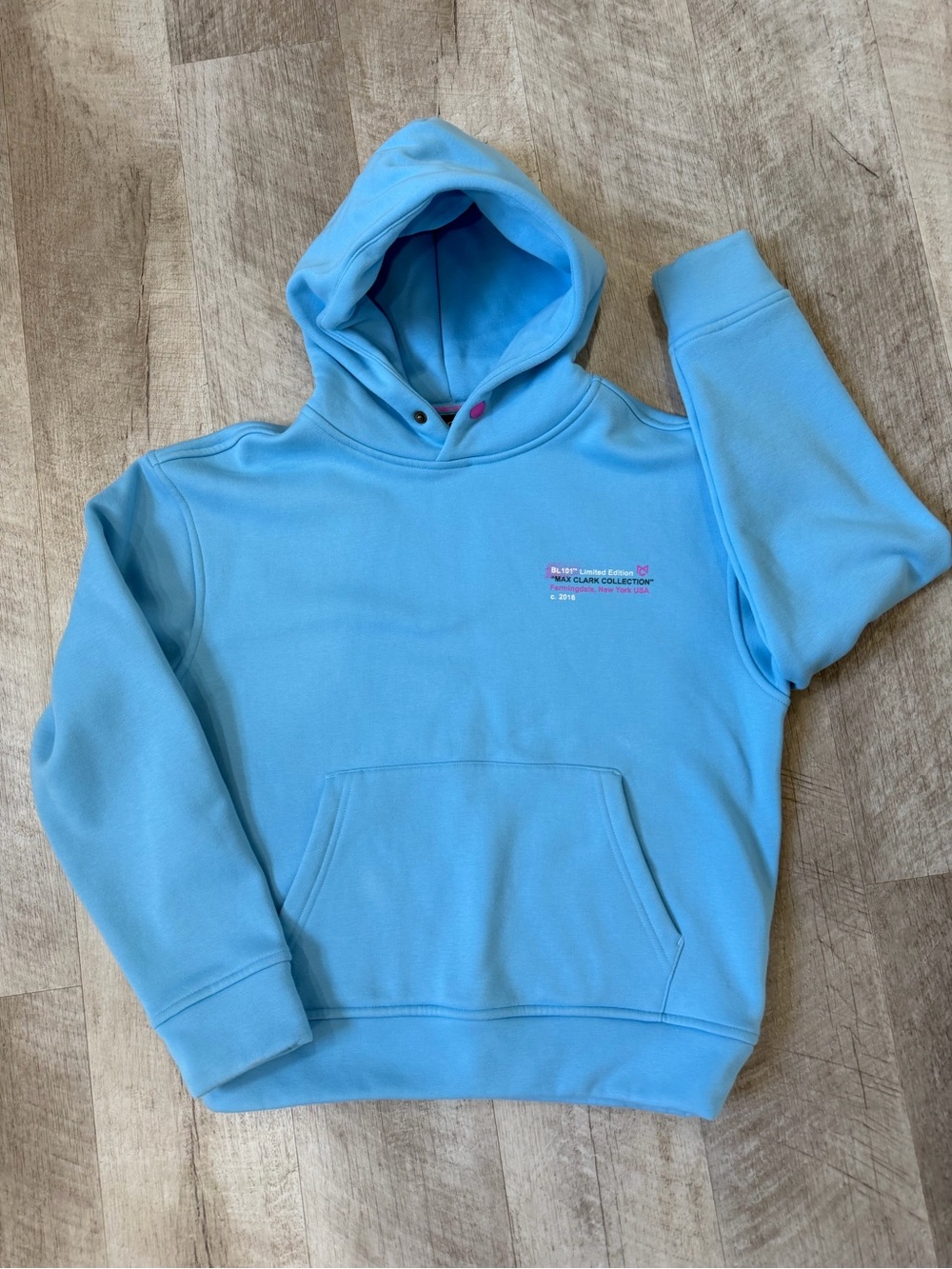 Time2Shine Kids Light Blue Graphic Hoodie with Pink Accents - Picture 2 of 4
